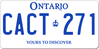 ON license plate CACT271