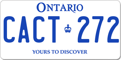 ON license plate CACT272