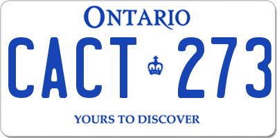 ON license plate CACT273