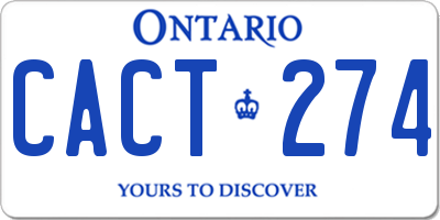 ON license plate CACT274