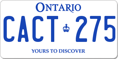 ON license plate CACT275