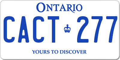 ON license plate CACT277