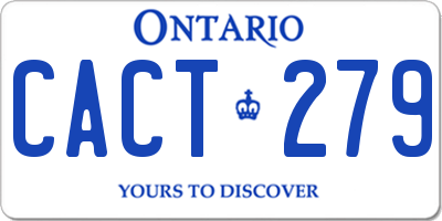 ON license plate CACT279