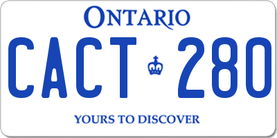 ON license plate CACT280