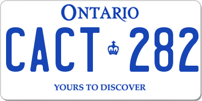 ON license plate CACT282