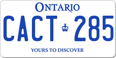 ON license plate CACT285