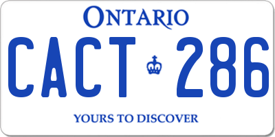 ON license plate CACT286