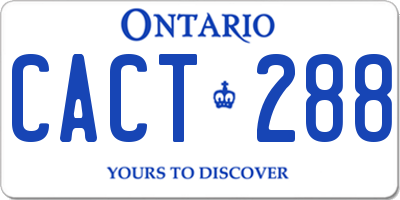 ON license plate CACT288