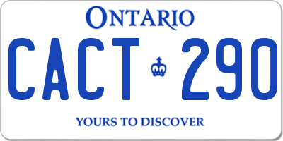 ON license plate CACT290