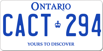 ON license plate CACT294