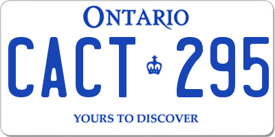 ON license plate CACT295