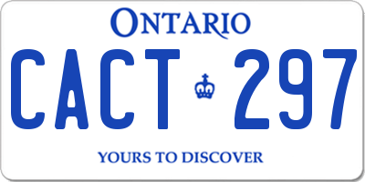 ON license plate CACT297