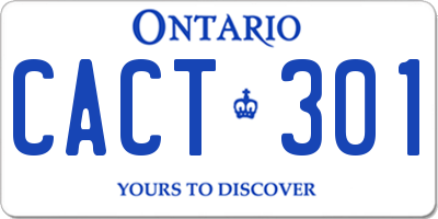 ON license plate CACT301