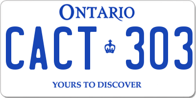 ON license plate CACT303