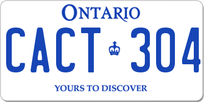 ON license plate CACT304