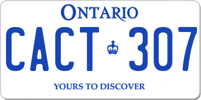 ON license plate CACT307