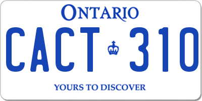 ON license plate CACT310