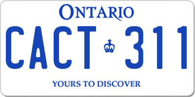 ON license plate CACT311