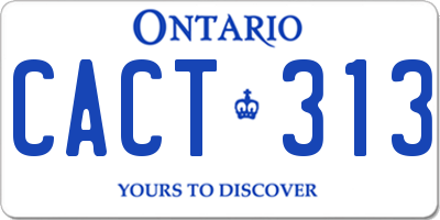 ON license plate CACT313