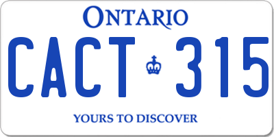 ON license plate CACT315