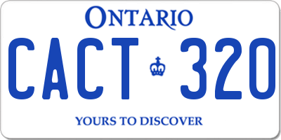 ON license plate CACT320