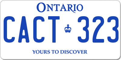 ON license plate CACT323