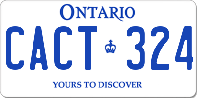 ON license plate CACT324