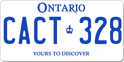 ON license plate CACT328