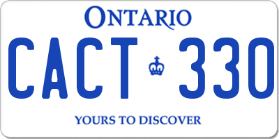 ON license plate CACT330