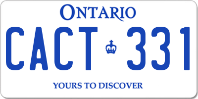 ON license plate CACT331