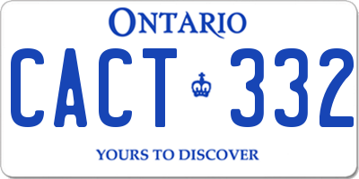 ON license plate CACT332