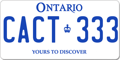 ON license plate CACT333