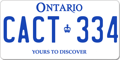 ON license plate CACT334