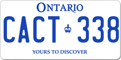 ON license plate CACT338