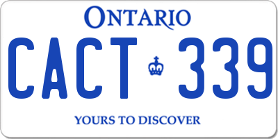 ON license plate CACT339