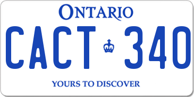 ON license plate CACT340