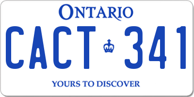 ON license plate CACT341