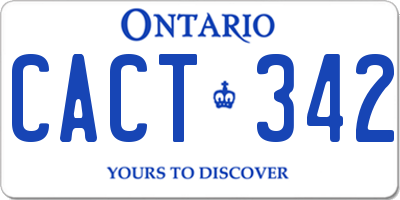 ON license plate CACT342