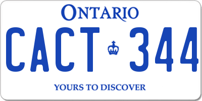 ON license plate CACT344