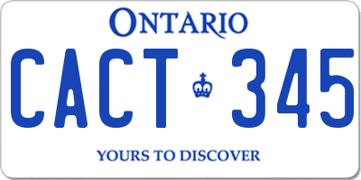 ON license plate CACT345