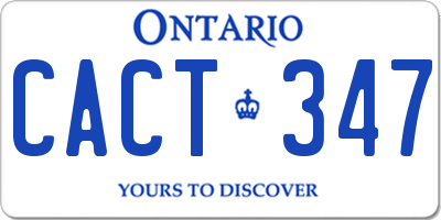 ON license plate CACT347