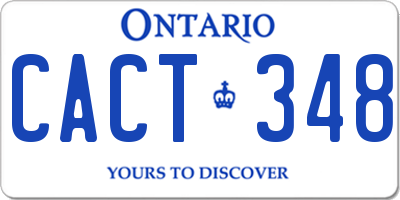 ON license plate CACT348