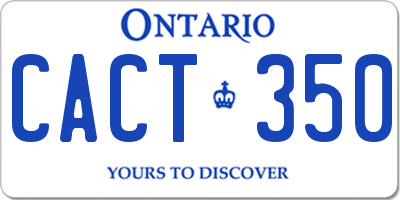 ON license plate CACT350