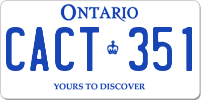 ON license plate CACT351