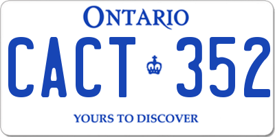 ON license plate CACT352