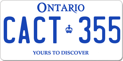 ON license plate CACT355