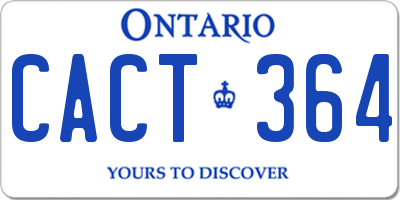 ON license plate CACT364