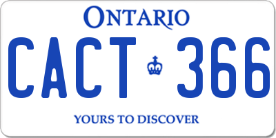 ON license plate CACT366