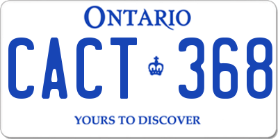 ON license plate CACT368