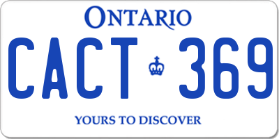 ON license plate CACT369